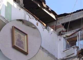 ИКОНА ОСТАЛА НА ЗИДУ ПОСЛЕ ЕКСПЛОЗИЈЕ